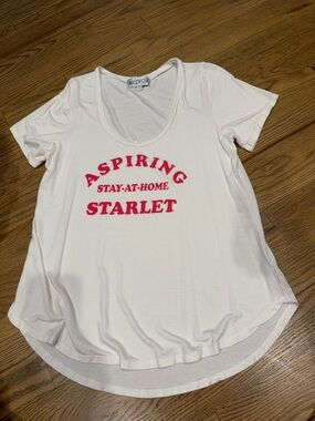 Wildfox 'Aspiring Stay-At-Home Starlet' Tee with Pink NWOT L